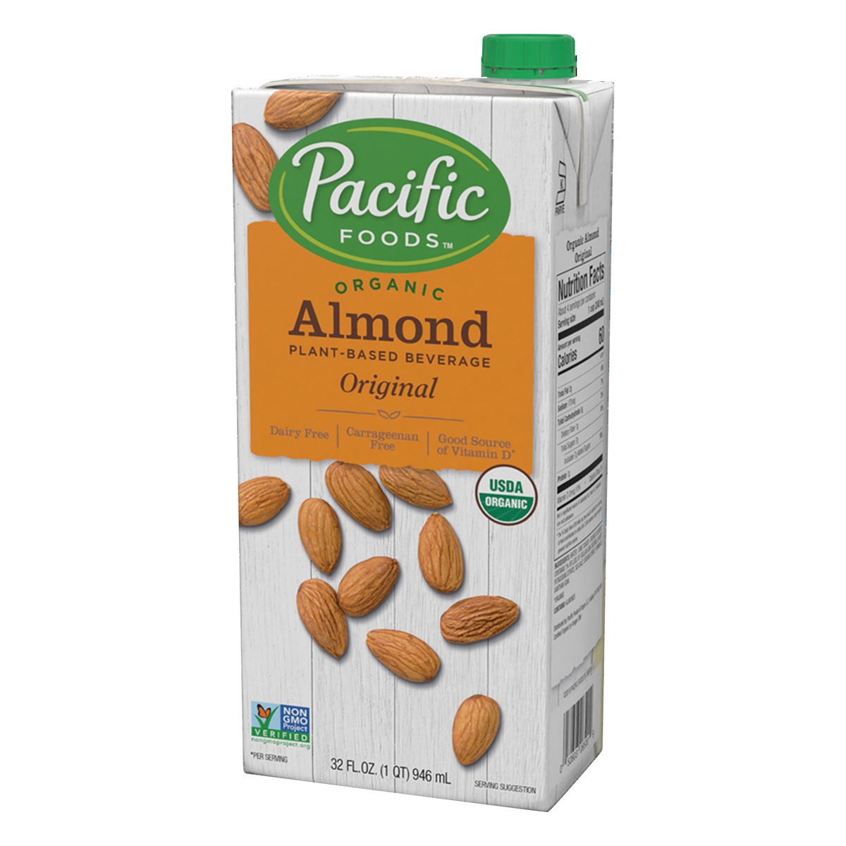 slide 3 of 9, Pacific Foods Low Fat Organic Almond Beverage, 32 fl oz