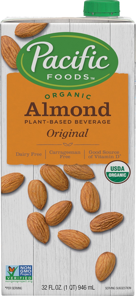 slide 8 of 9, Pacific Foods Low Fat Organic Almond Beverage, 32 fl oz