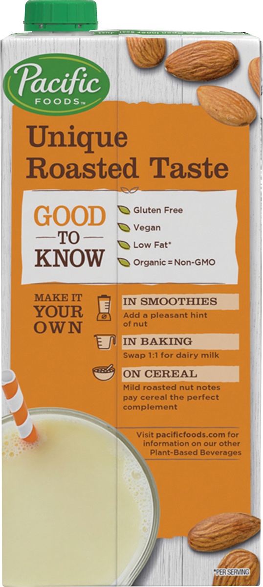 slide 9 of 9, Pacific Foods Low Fat Organic Almond Beverage, 32 fl oz