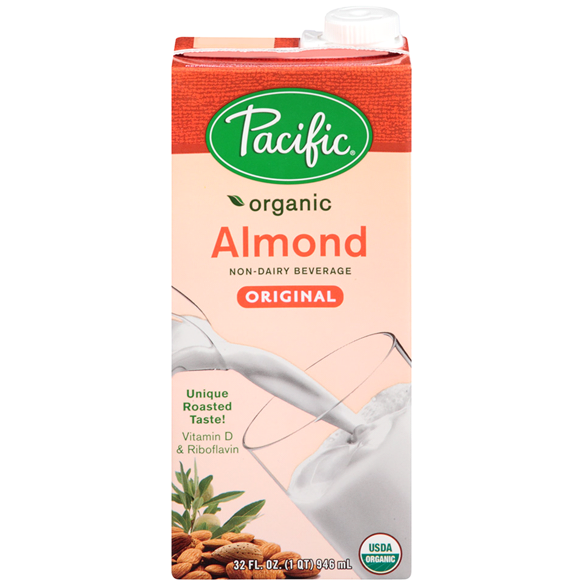 slide 1 of 9, Pacific Foods Low Fat Organic Almond Beverage, 32 fl oz