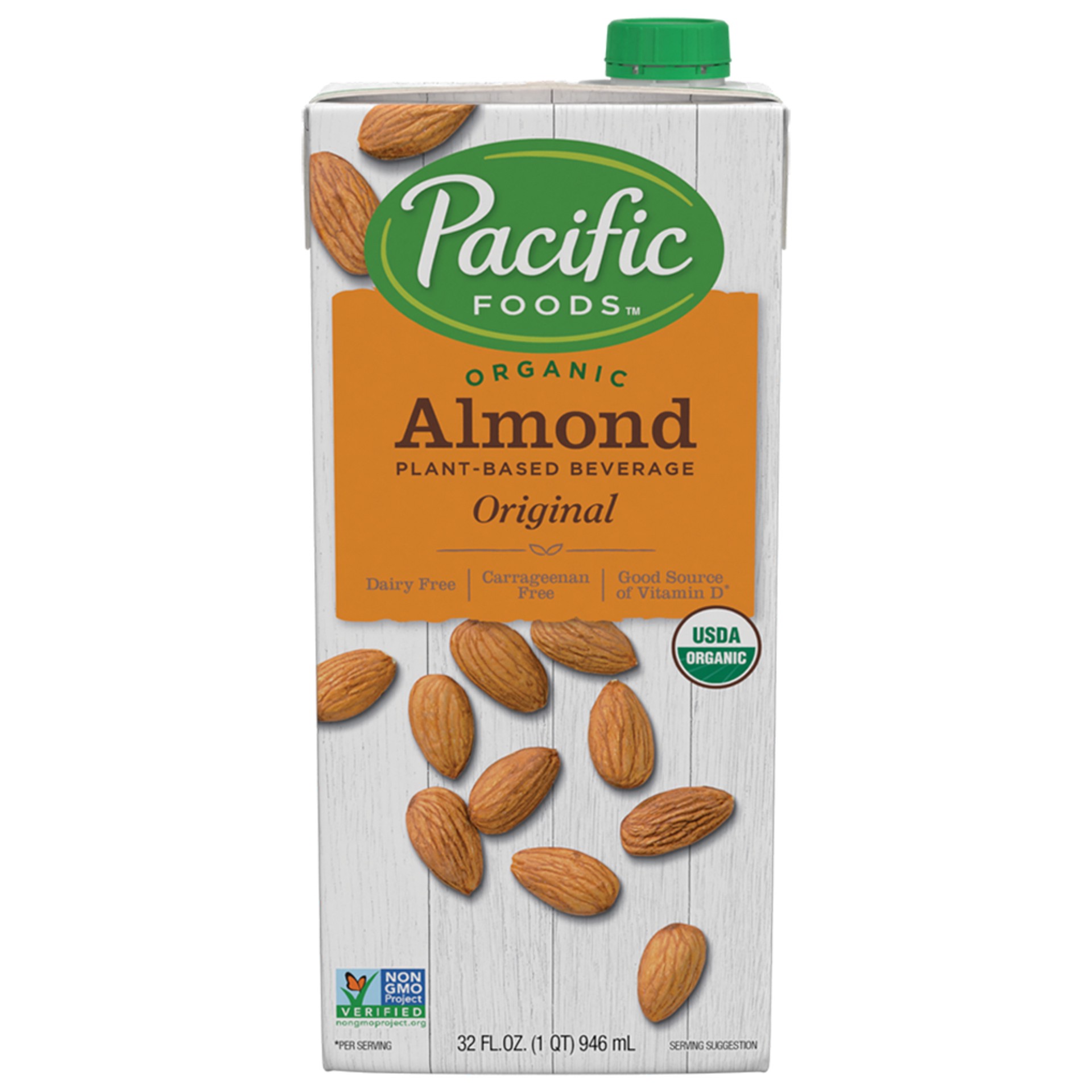 slide 1 of 5, Pacific Foods Low Fat Organic Almond Beverage, 32 fl oz