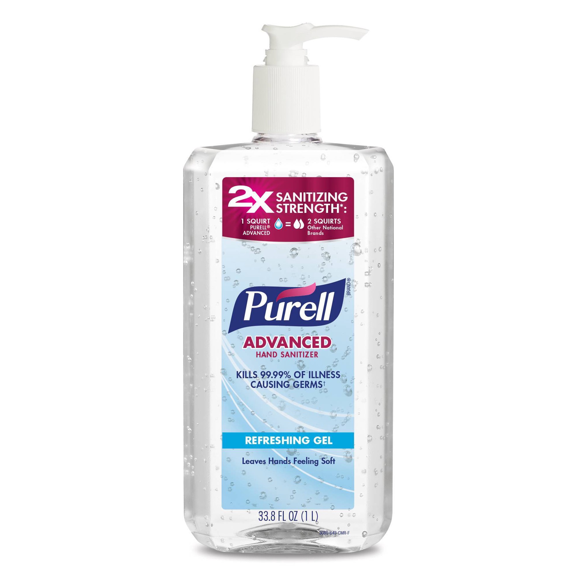 slide 1 of 4, Purell Advanced Hand Sanitizer Refreshing Gel Pump Bottle - 33.8 fl oz, 33.8 fl oz