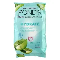Pond's Hydrate Micellar Facial Wipes - Vit B3 - Aloe Vera