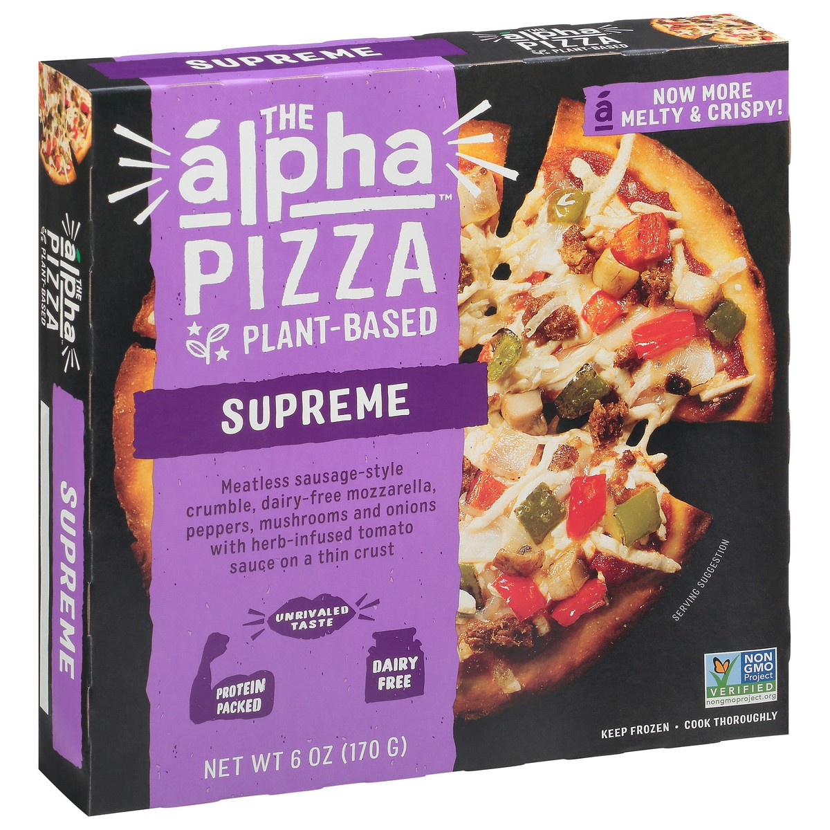 slide 5 of 13, Alpha Foods Pizza Plant Based Supreme, 6 oz