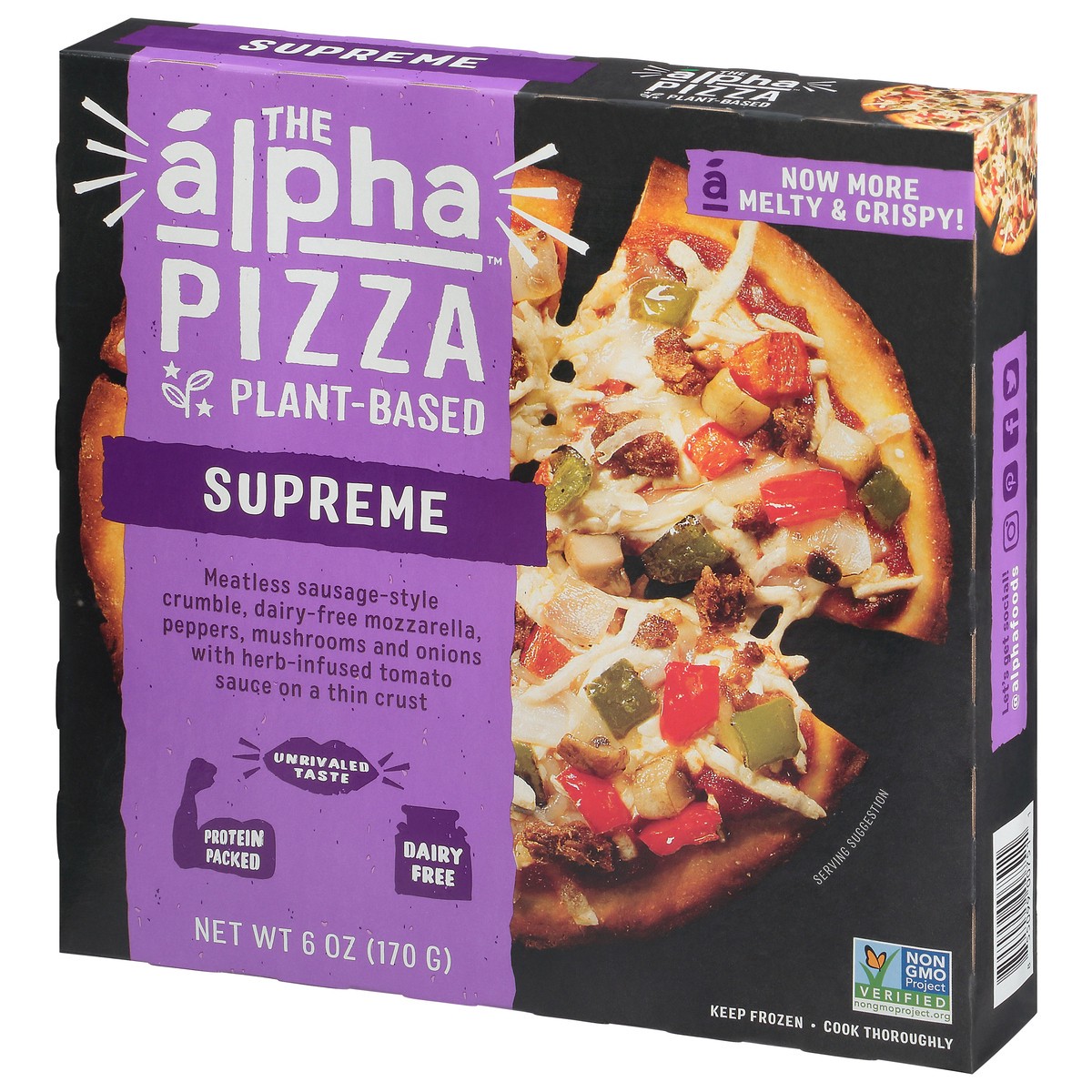 slide 10 of 13, Alpha Foods Pizza Plant Based Supreme, 6 oz