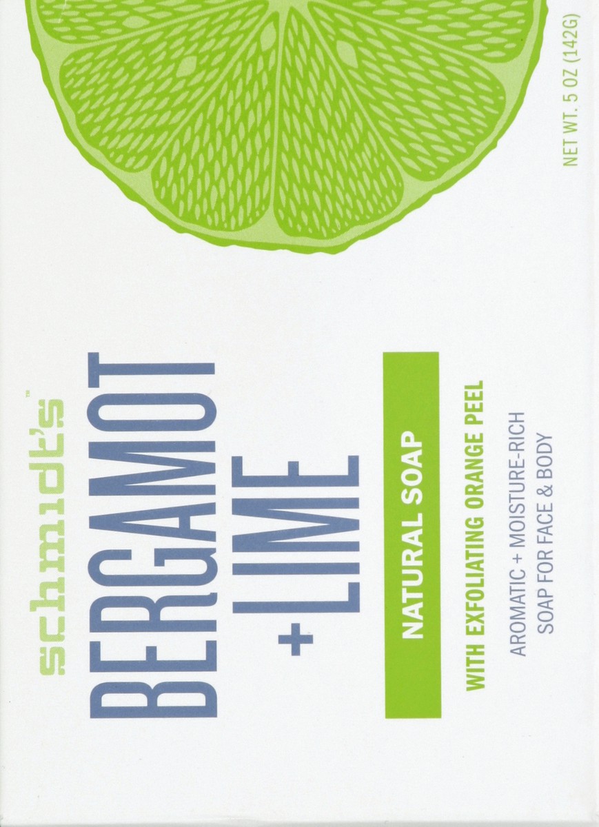 slide 5 of 5, Schmidt's Natural Bar Soap Bergamont + Lime,, 5 oz, 5 oz