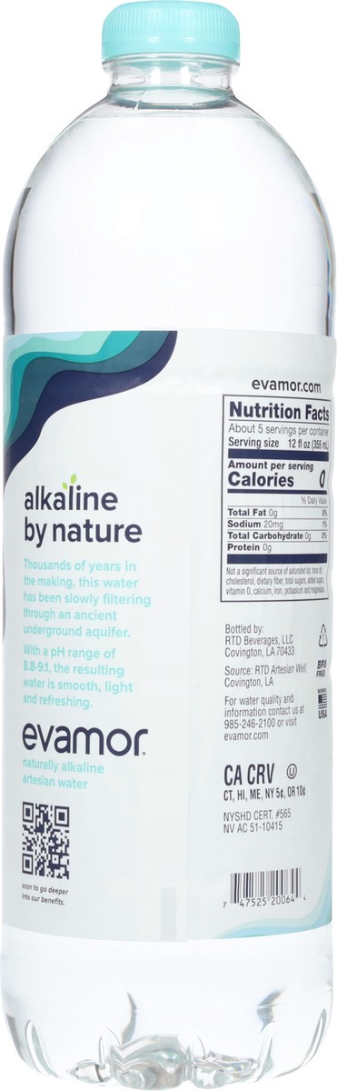 slide 9 of 9, evamor Artesian Natural Water - 64 fl oz, 64 fl oz