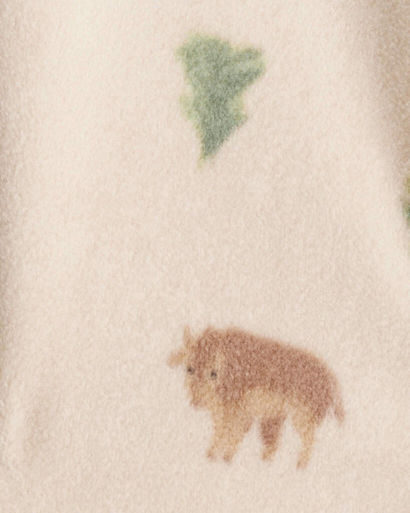 slide 4 of 4, Carter's Carters Baby Boy Buffalo Print Loose Fit Long-Sleeve Sleep & Play Pajamas - Brown Brown 9M, 1 ct