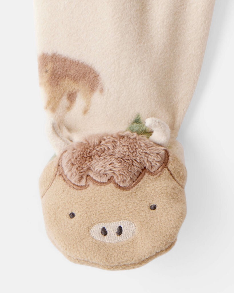 slide 2 of 4, Carter's Carters Baby Boy Buffalo Print Loose Fit Long-Sleeve Sleep & Play Pajamas - Brown Brown 9M, 1 ct