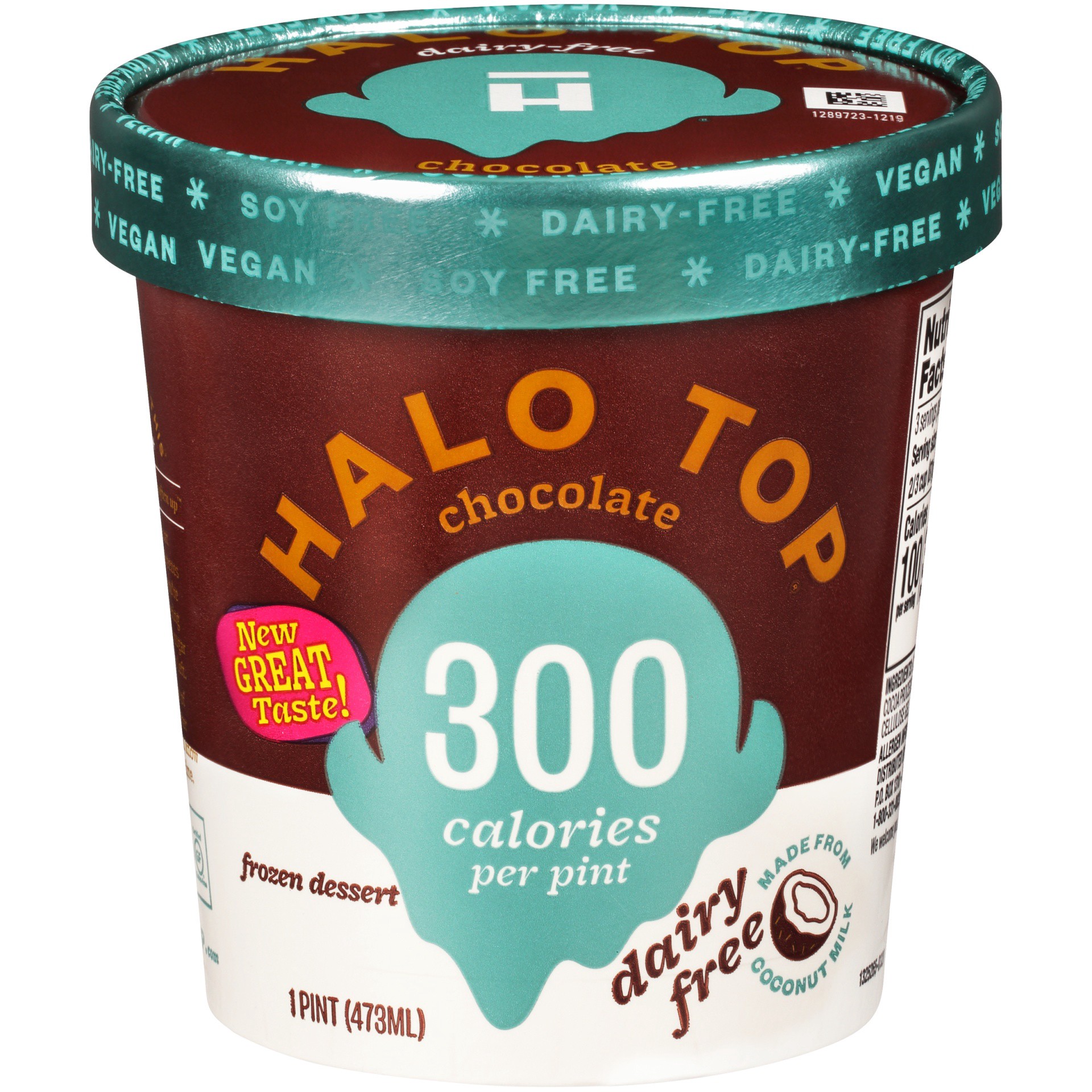 slide 2 of 7, Halo Top Creamery Halo Top Dairy Free Chocolate Ice Cream, 1 pint