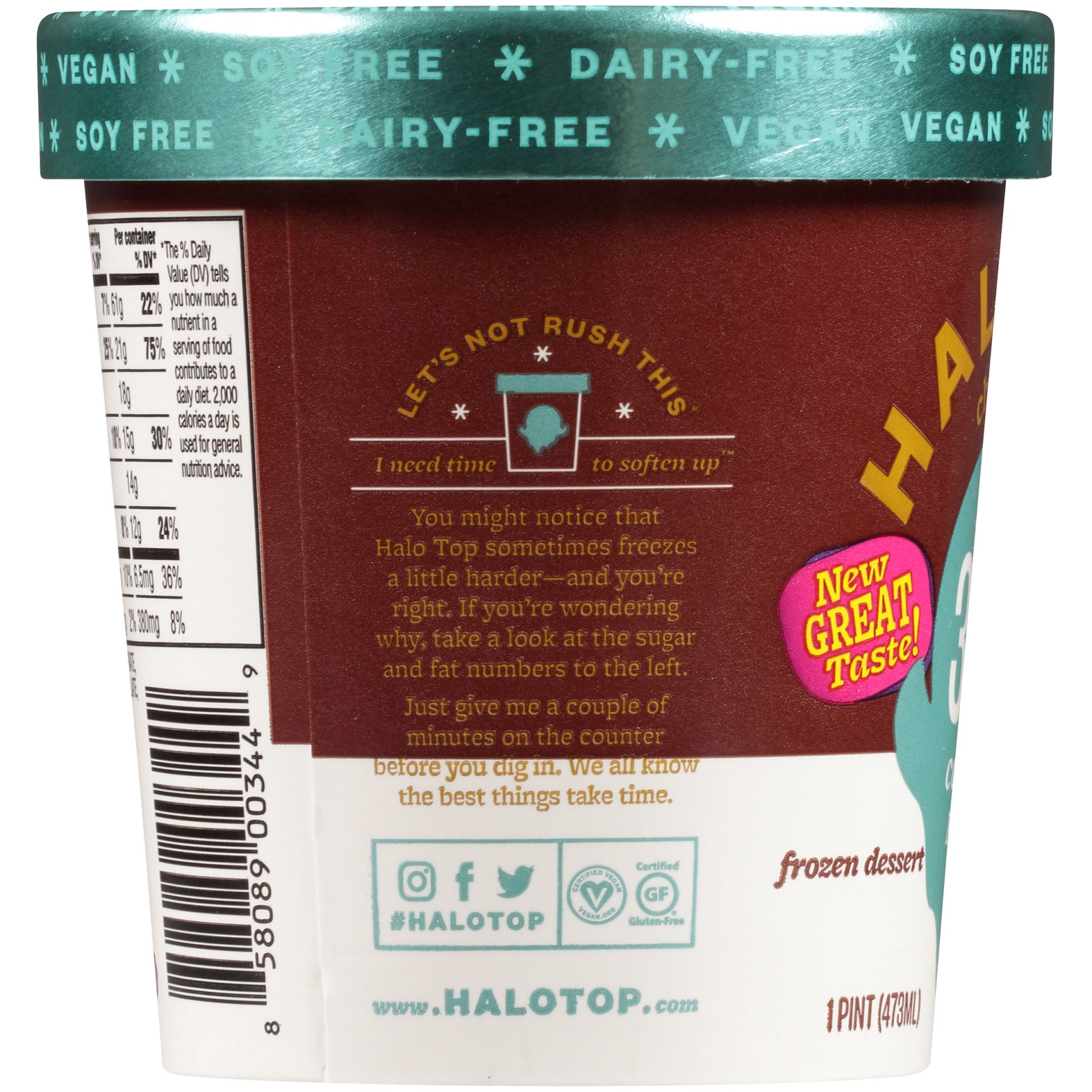 slide 5 of 7, Halo Top Creamery Halo Top Dairy Free Chocolate Ice Cream, 1 pint