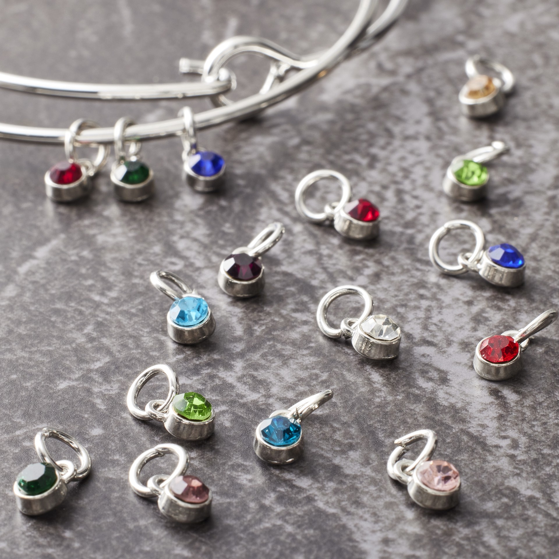 slide 2 of 2, Mini Rhodium-Colored Glass Charm Mix By Bead Landing, 5 mm