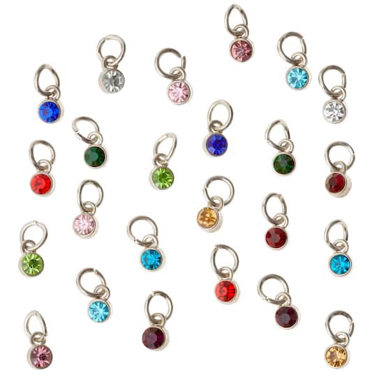 slide 1 of 2, Mini Rhodium-Colored Glass Charm Mix By Bead Landing, 5 mm