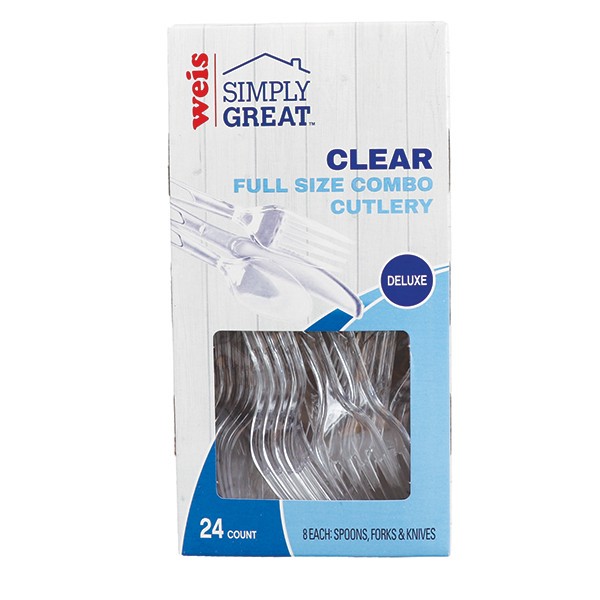 slide 1 of 1, Weis Quality Assorted Clear Cutlery, 24 ct