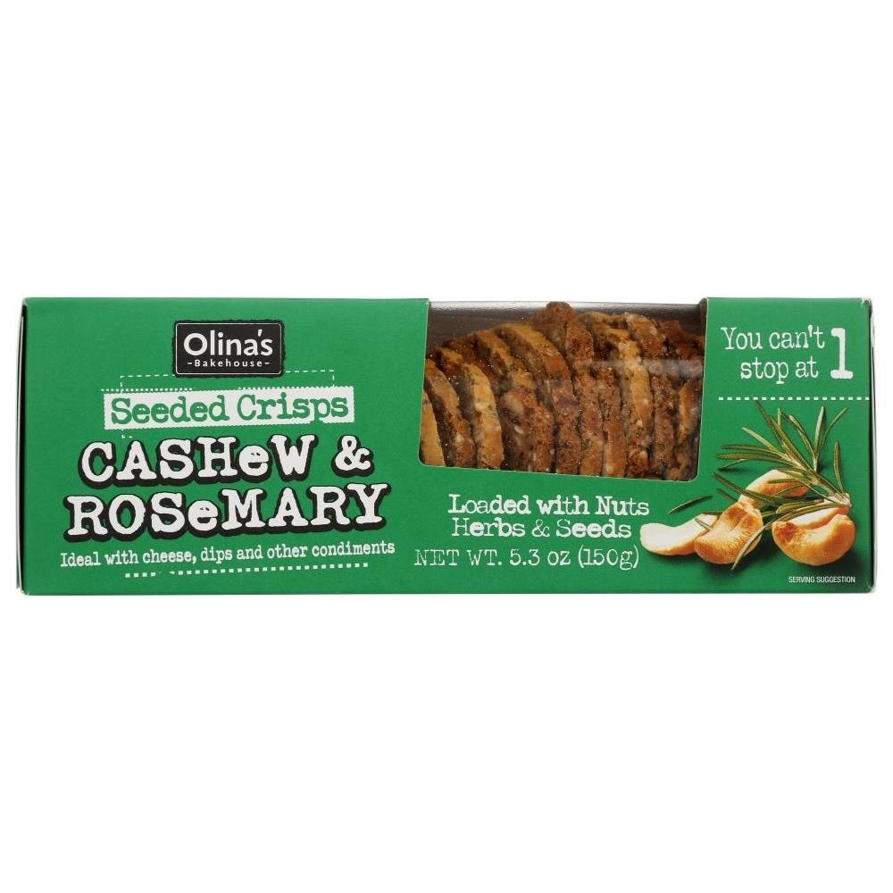 slide 1 of 1, Olina's Bakehouse Bakehouse Cashew Rosemary Seeded Crisps, 5.3 oz