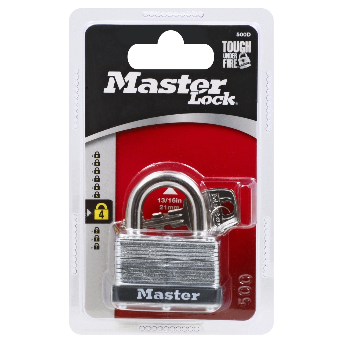 slide 1 of 1, Master Lock Laminated Steel Warded Padlock 500D, 1-3/4 inch wide, 1 ct