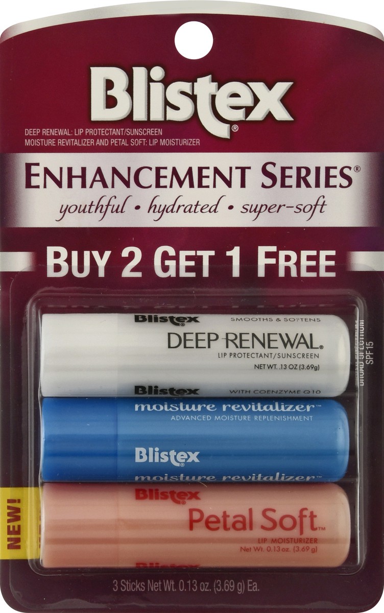 slide 1 of 9, Blistex Enhancement Series Lip Care 3 ea, 3 ct