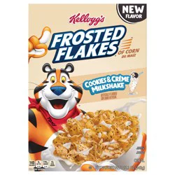 Kellogg's Frosted Flakes Breakfast Cereal, Kids Cereal, Family Breakfast, Cookies and Creme Milkshake, 12.1oz Box (1 Box)