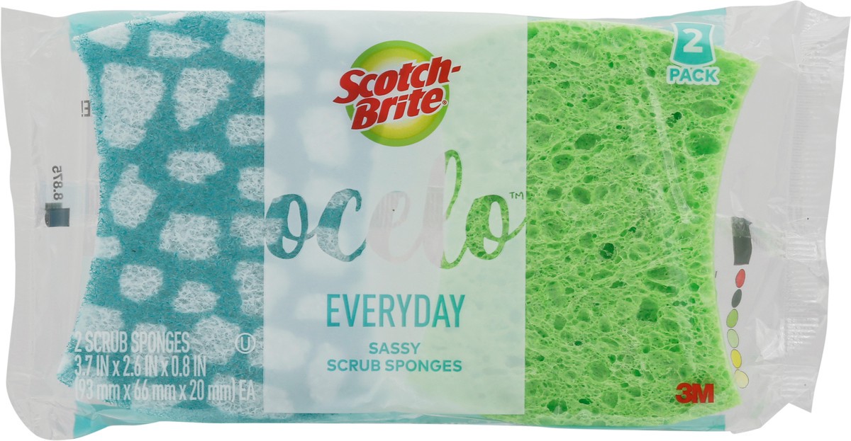 slide 1 of 12, Scotch-Brite Ocelo 2 Pack Everyday Scrub Sponges 2 ea, 2 ct