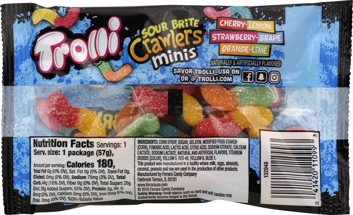 slide 3 of 6, Trolli Minis Sour Brite Crawlers Candy, 2 oz