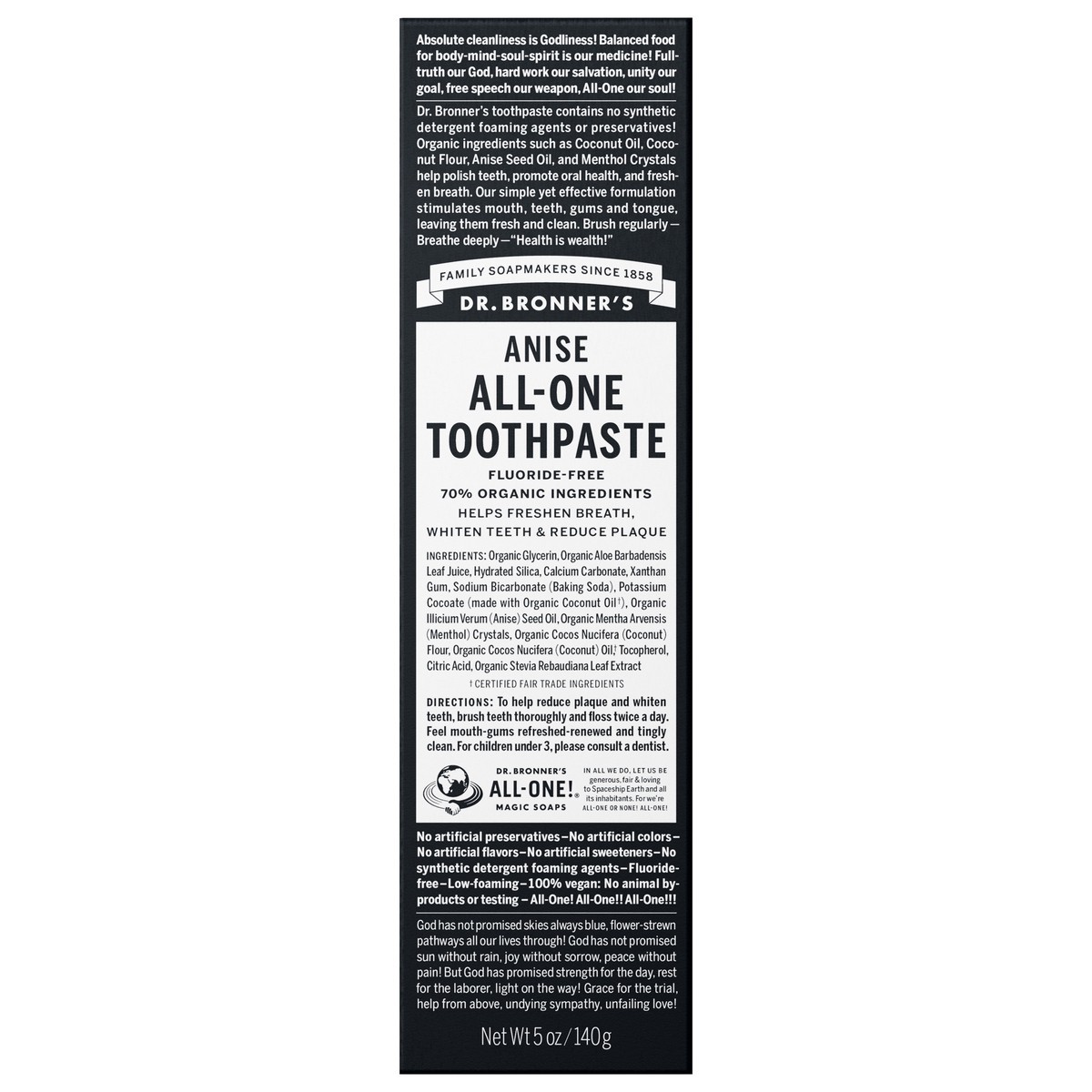 slide 1 of 9, Dr. Bronner's All-One Toothpaste - Anise, 5 oz