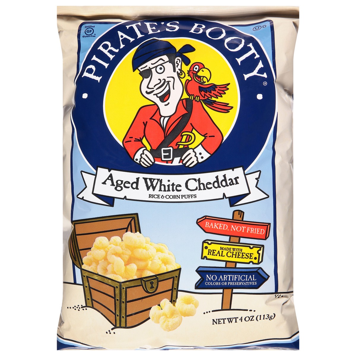 slide 8 of 13, Pirate's Booty Aged White Cheddar Rice & Corn Puffs 4 oz, 4 oz