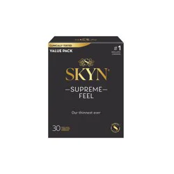 SKYN Supreme Feel Lubricated Non-Latex Condoms Value Pack 30 ea