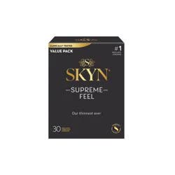 SKYN Supreme Feel Lubricated Non-Latex Condoms Value Pack 30 ea