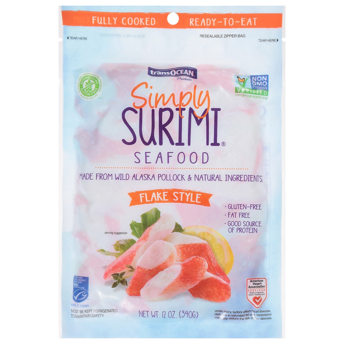 slide 1 of 9, Simply Surimi Seafood Flake Style, 12 oz