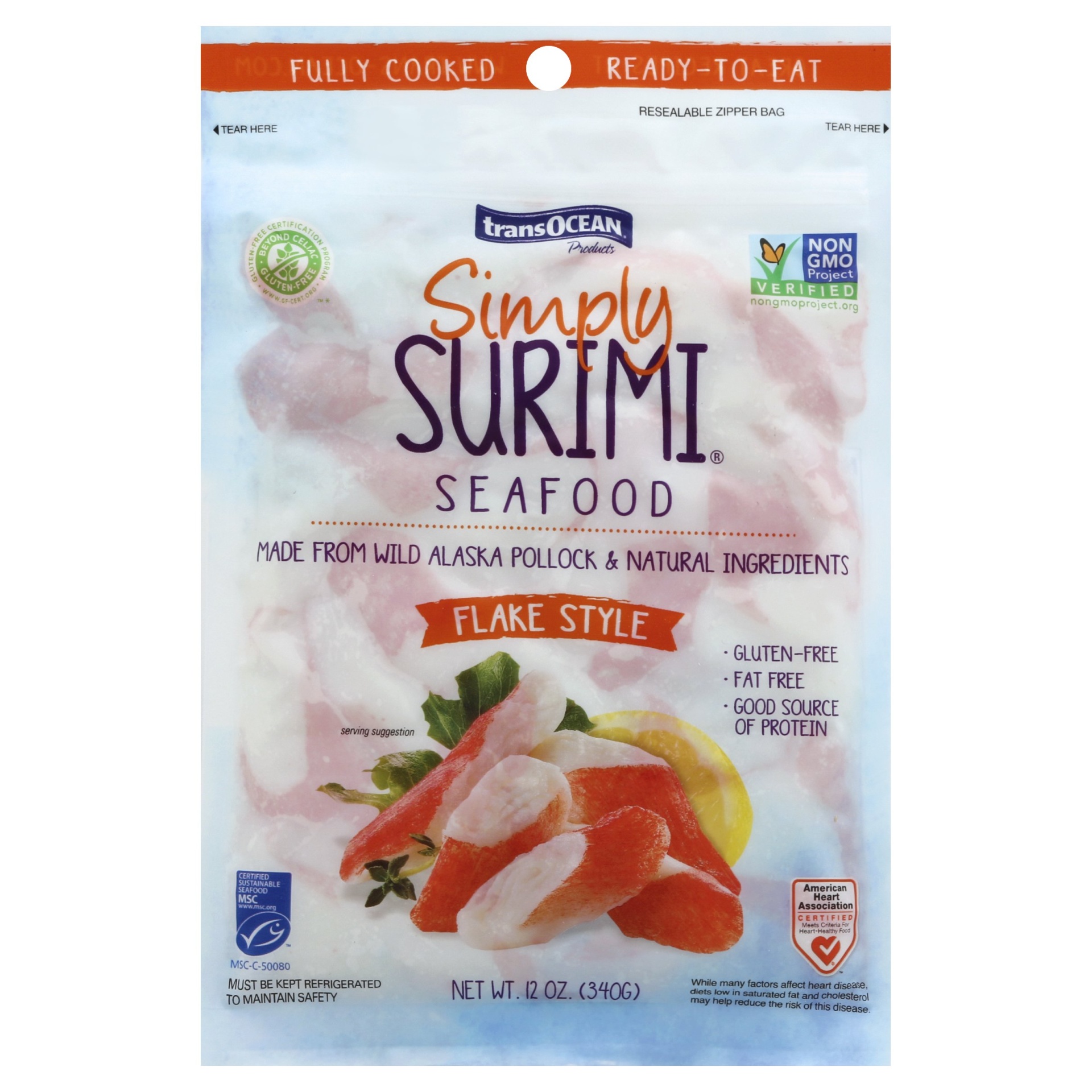 slide 1 of 1, Trans-Ocean Simply Surimi Seafood, 12 oz
