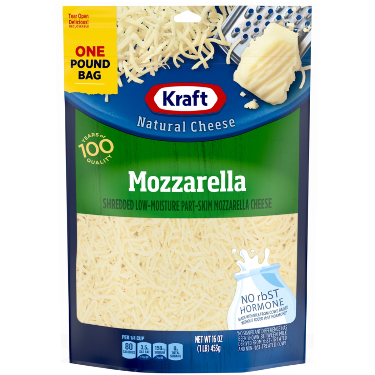 slide 1 of 1, Kraft Mozzarella Shredded Cheese, 16 oz