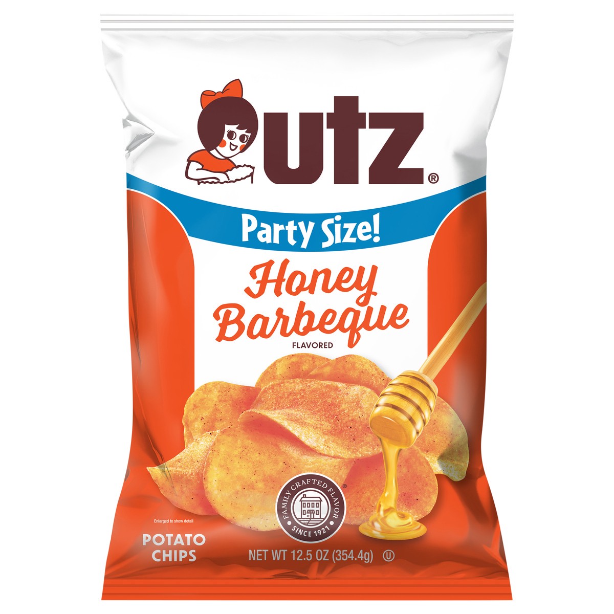 slide 1 of 7, Utz 12.5 oz Utz Honey Barbeque Potato Chips, 12.5 oz