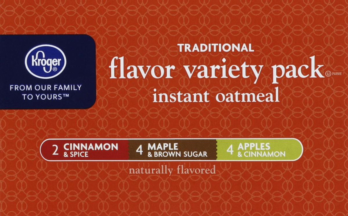 slide 2 of 4, Kroger Traditional Flavor Instant Oatmeal Variety Pack, 10 ct; 1.4 oz