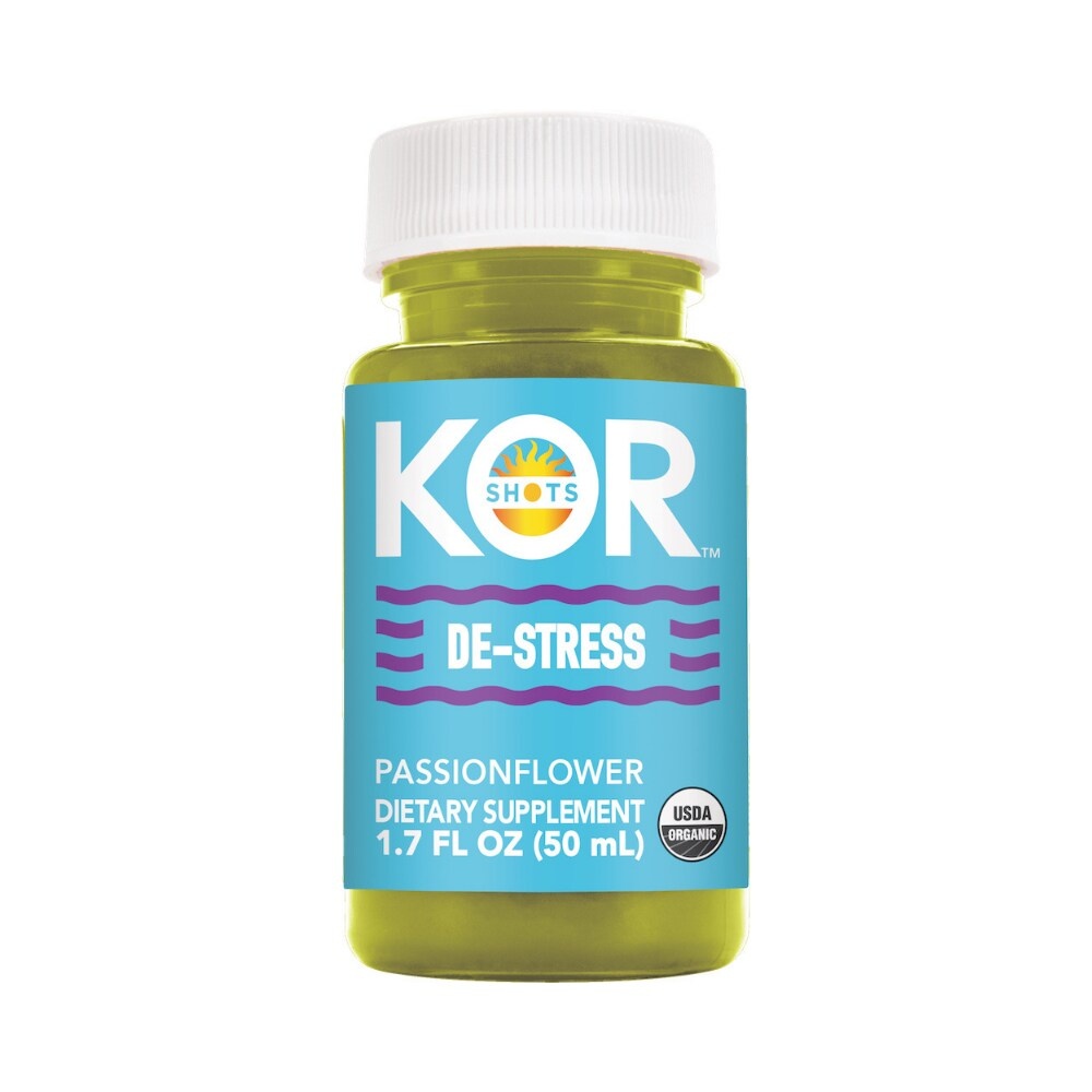 slide 1 of 1, Kor Shots Organic De-Stress Passionflower Dietary Supplement, 1.7 fl oz
