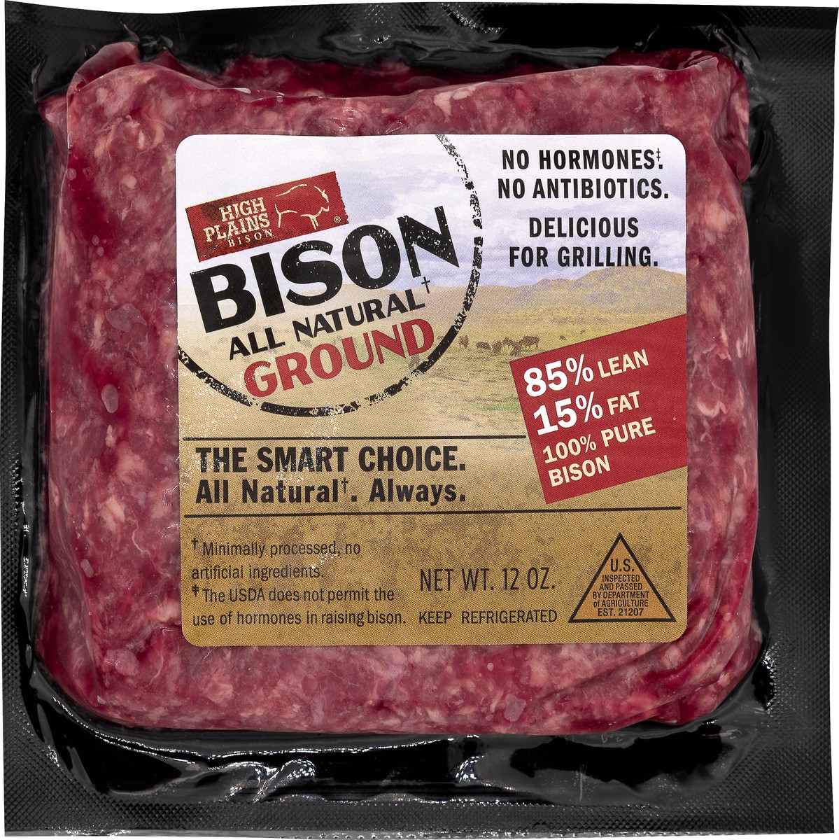 slide 1 of 7, High Plains Bison 85/15 Ground Bison 12 oz, 12 oz