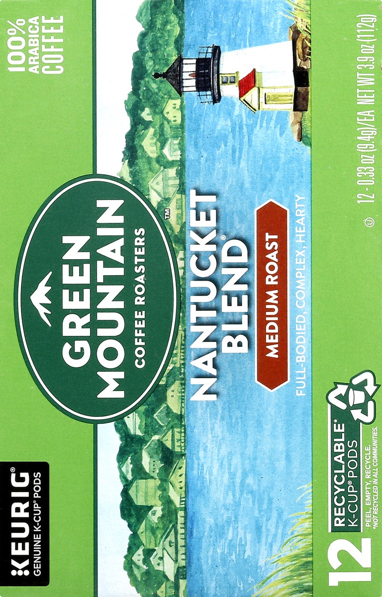 slide 3 of 9, Green Mountain K-Cup Pods Medium Roast Nantucket Blend Coffee 12 ea, 12 ct