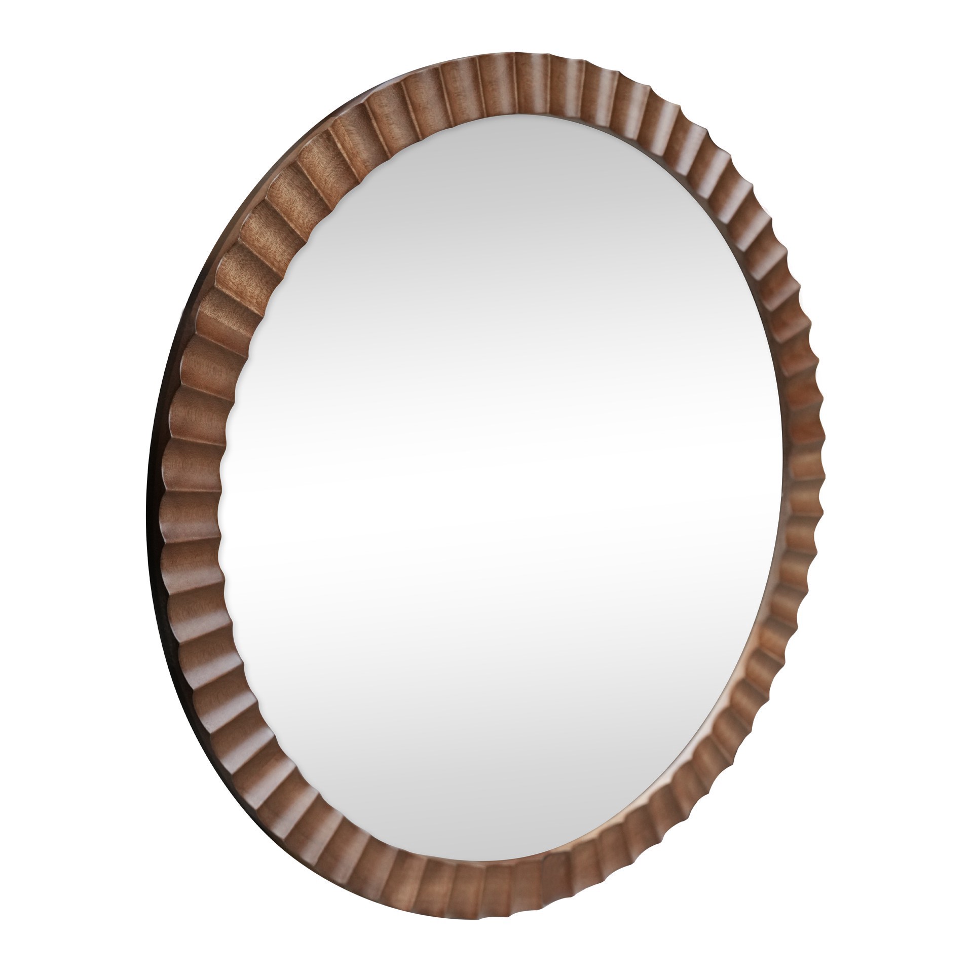 slide 2 of 5, 21.5" Round Wave Wood Decorative Mirror By Ashland, 21.5 in