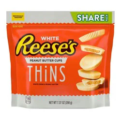 REESE'S THiNS White Creme Peanut Butter Cups, Candy Share Pack, 7.37 oz