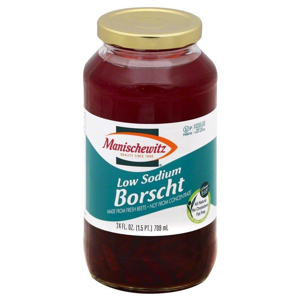 slide 1 of 1, Manischewitz Reduced Sodium Borscht, 24 oz