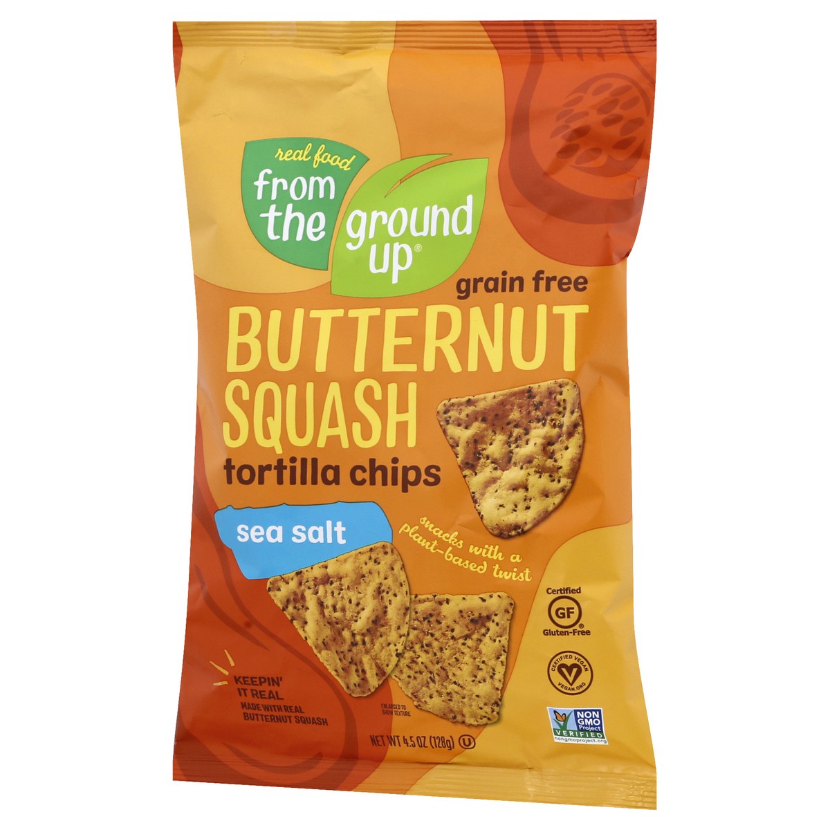 slide 3 of 12, From The Ground Up Grain Free Butternut Squash Sea Salt Tortilla Chips 4.5 oz, 4.5 oz