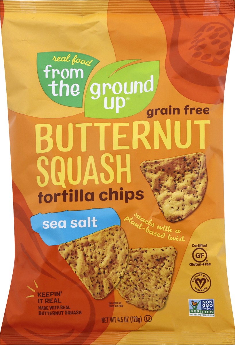 slide 6 of 12, From The Ground Up Grain Free Butternut Squash Sea Salt Tortilla Chips 4.5 oz, 4.5 oz