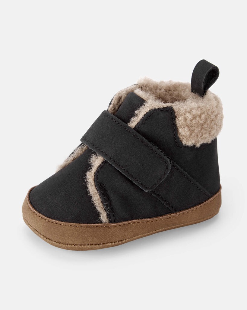 slide 4 of 6, Carter's Baby Boy Sherpa Boots - Black/Brown Black 0, 1 ct