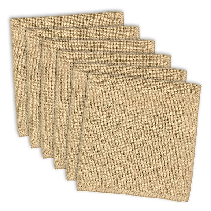 slide 1 of 1, Design Imports Microfiber Dish Cloths - Taupe, 6 ct