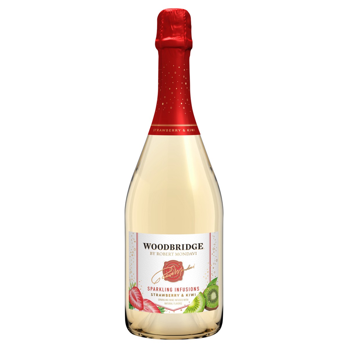 slide 1 of 10, Woodbridge by Robert Mondavi by Robert Mondavi Sparkling Infusions Strawberry & Kiwi Sparkling Wine, 750 mL Bottle, 25.36 fl oz