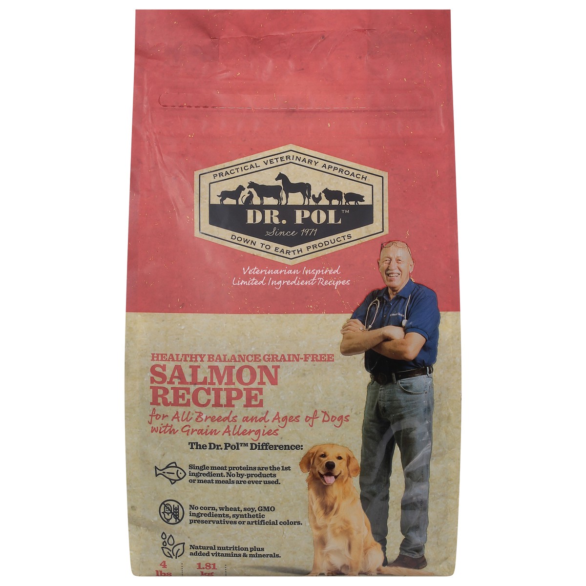 slide 1 of 9, Dr. Pol Healthy Balance Grain-Free Salmon Recipe Dog Food 4 lb, 4 lb