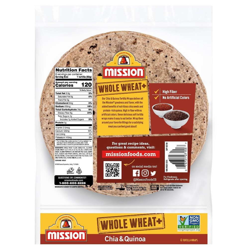 slide 4 of 4, Mission Tortilla Wraps 6 ea, 6 ct