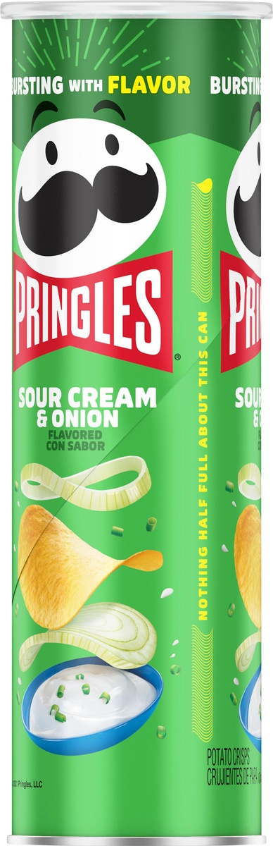 slide 7 of 10, Pringles Potato Crisps Chips, Lunch Snacks, On The Go Snacks, Sour Cream and Onion, 5.5 oz