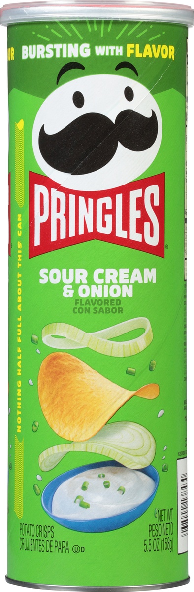 slide 9 of 11, Pringles Potato Crisps Chips, Lunch Snacks, On The Go Snacks, Sour Cream and Onion, 5.5 oz