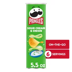 Pringles Potato Crisps Chips, Lunch Snacks, On The Go Snacks, Sour Cream and Onion