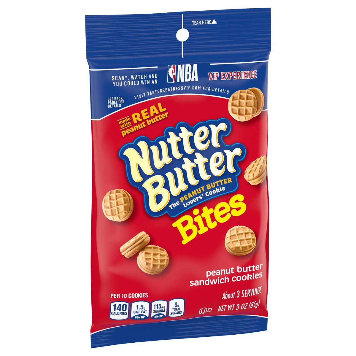 slide 4 of 9, Nutter Butter Bites Peanut Butter Sandwich Cookies, Big Bag, 3 oz, 3 oz